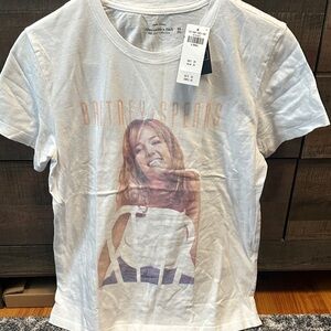 Women's White Graphic T-Shirt Brittany Spears